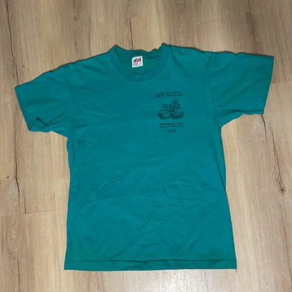Vintage Oerlikon Aerospace Single Stitch T Shirt. Green. Size Large. - Picture 2 of 9